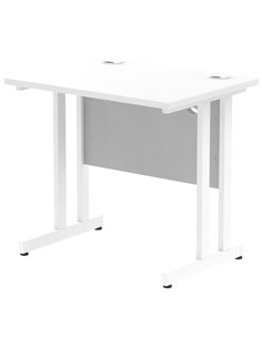 Dynamic Impulse 800 x 600mm Straight Office Desk White Top White Cantilever Leg MI002895