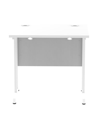 Dynamic Impulse 800 x 600mm Straight Office Desk White Top White Cantilever Leg MI002895