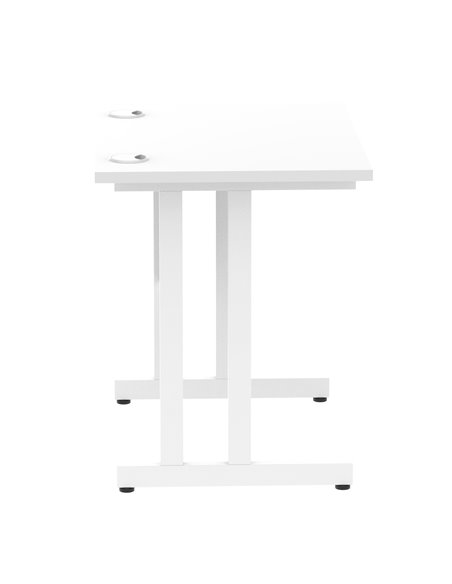 Dynamic Impulse 800 x 600mm Straight Office Desk White Top White Cantilever Leg MI002895 - pic 77132 | FastDaddyshop