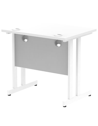 Dynamic Impulse 800 x 600mm Straight Office Desk White Top White Cantilever Leg MI002895