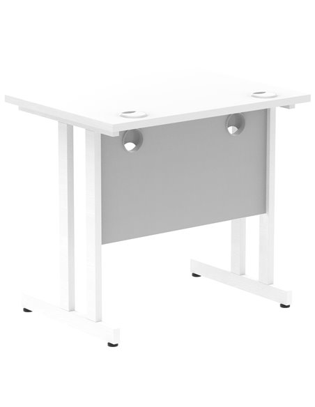 Dynamic Impulse 800 x 600mm Straight Office Desk White Top White Cantilever Leg MI002895 - pic 77135 | FastDaddyshop