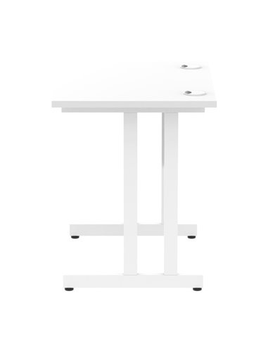 Dynamic Impulse 800 x 600mm Straight Office Desk White Top White Cantilever Leg MI002895