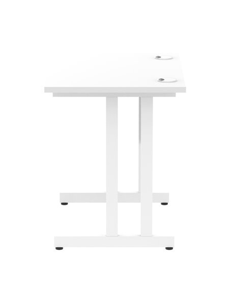 Dynamic Impulse 800 x 600mm Straight Office Desk White Top White Cantilever Leg MI002895 - pic 77136 | FastDaddyshop
