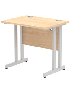 Dynamic Impulse 800 x 600mm Straight Office Desk Maple Top Silver Cantilever Leg MI002899