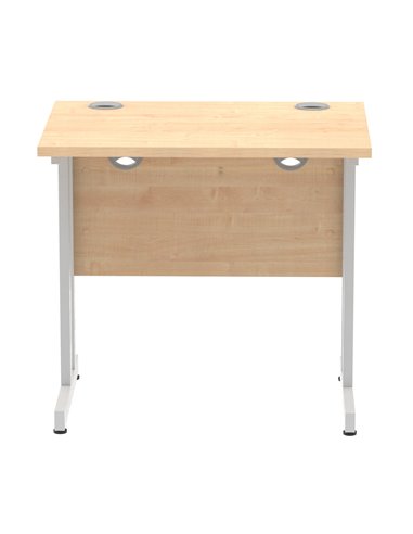 Dynamic Impulse 800 x 600mm Straight Office Desk Maple Top Silver Cantilever Leg MI002899