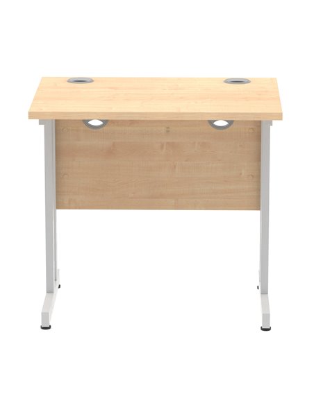 Dynamic Impulse 800 x 600mm Straight Office Desk Maple Top Silver Cantilever Leg MI002899 - pic 77141 | FastDaddyshop