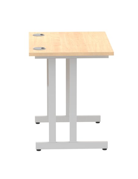 Dynamic Impulse 800 x 600mm Straight Office Desk Maple Top Silver Cantilever Leg MI002899 - pic 77143 | FastDaddyshop