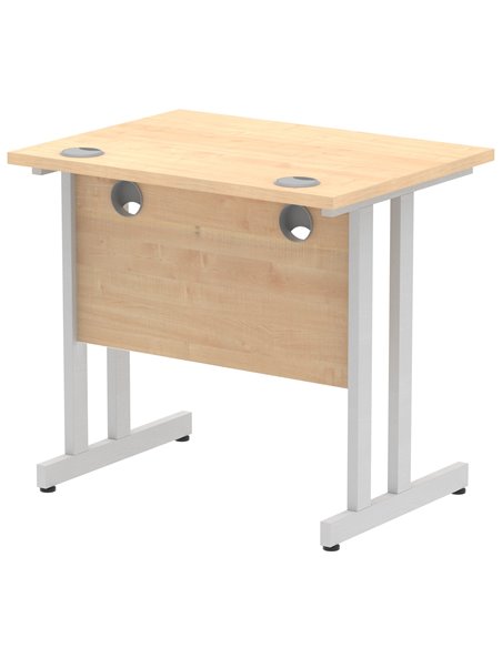 Dynamic Impulse 800 x 600mm Straight Office Desk Maple Top Silver Cantilever Leg MI002899 - pic 77144 | FastDaddyshop
