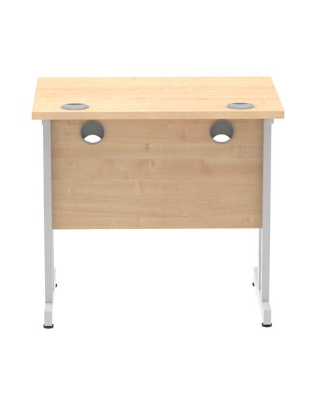 Dynamic Impulse 800 x 600mm Straight Office Desk Maple Top Silver Cantilever Leg MI002899 - pic 77145 | FastDaddyshop