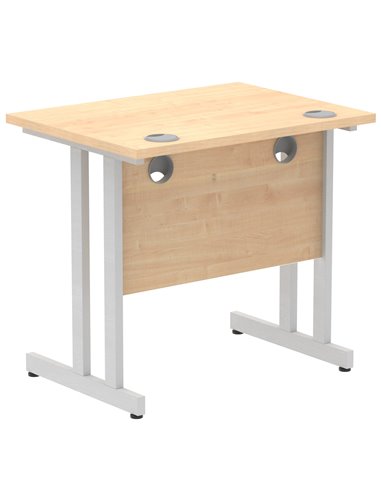 Dynamic Impulse 800 x 600mm Straight Office Desk Maple Top Silver Cantilever Leg MI002899