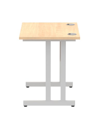 Dynamic Impulse 800 x 600mm Straight Office Desk Maple Top Silver Cantilever Leg MI002899
