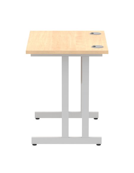 Dynamic Impulse 800 x 600mm Straight Office Desk Maple Top Silver Cantilever Leg MI002899 - pic 77147 | FastDaddyshop