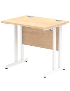 Dynamic Impulse 800 x 600mm Straight Office Desk Maple Top White Cantilever Leg MI002900