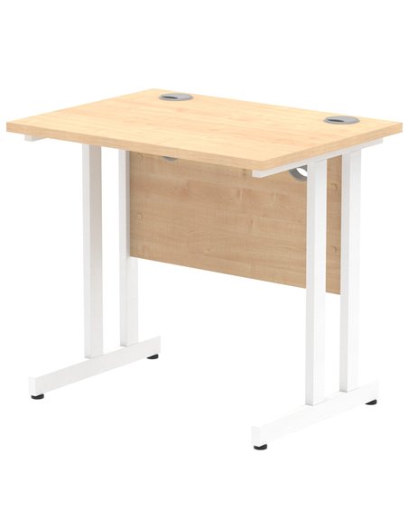Dynamic Impulse 800 x 600mm Straight Office Desk Maple Top White Cantilever Leg MI002900 - pic 77148 | FastDaddyshop