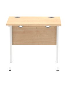 Dynamic Impulse 800 x 600mm Straight Office Desk Maple Top White Cantilever Leg MI002900 2