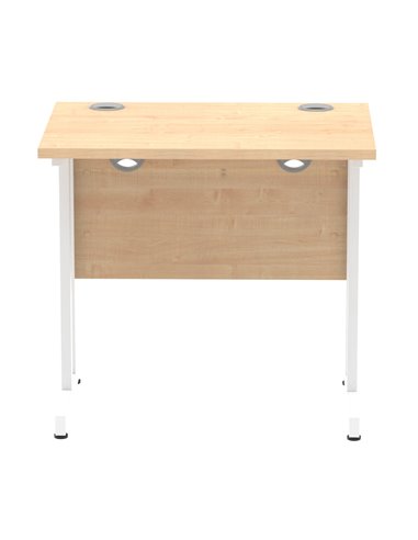 Dynamic Impulse 800 x 600mm Straight Office Desk Maple Top White Cantilever Leg MI002900