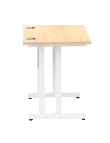 Dynamic Impulse 800 x 600mm Straight Office Desk Maple Top White Cantilever Leg MI002900