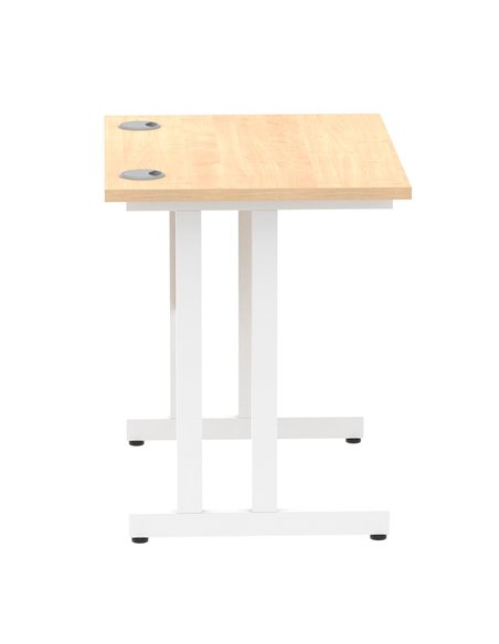 Dynamic Impulse 800 x 600mm Straight Office Desk Maple Top White Cantilever Leg MI002900 - pic 77151 | FastDaddyshop