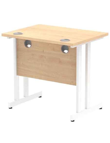Dynamic Impulse 800 x 600mm Straight Office Desk Maple Top White Cantilever Leg MI002900 - pic 77152 | FastDaddyshop
