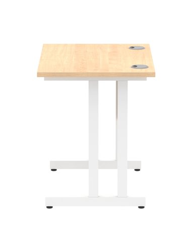 Dynamic Impulse 800 x 600mm Straight Office Desk Maple Top White Cantilever Leg MI002900