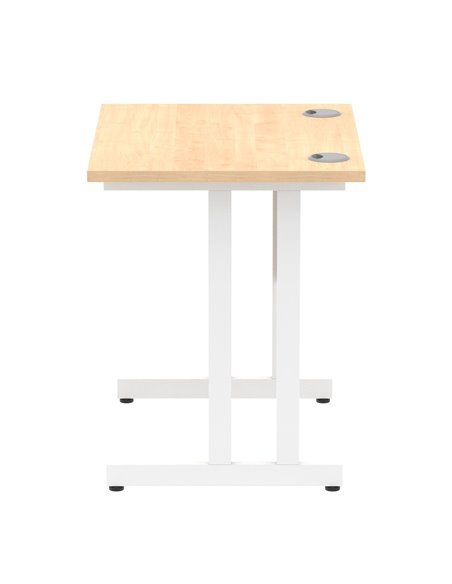 Dynamic Impulse 800 x 600mm Straight Office Desk Maple Top White Cantilever Leg MI002900 - pic 77155 | FastDaddyshop