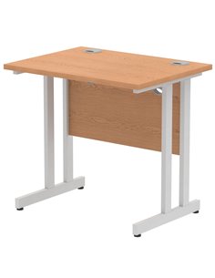 Dynamic Impulse 800 x 600mm Straight Office Desk Oak Top Silver Cantilever Leg MI002904