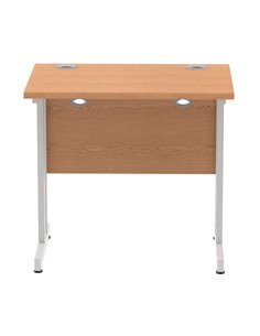 Dynamic Impulse 800 x 600mm Straight Office Desk Oak Top Silver Cantilever Leg MI002904 2