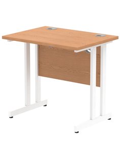 Dynamic Impulse 800 x 600mm Straight Office Desk Oak Top White Cantilever Leg MI002905
