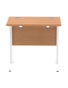 Dynamic Impulse 800 x 600mm Straight Office Desk Oak Top White Cantilever Leg MI002905 2