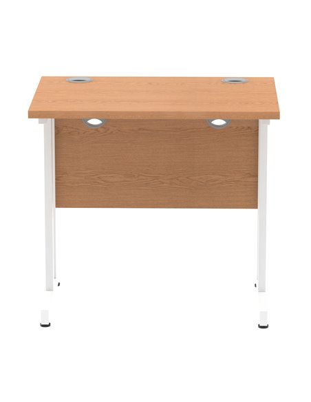 Dynamic Impulse 800 x 600mm Straight Office Desk Oak Top White Cantilever Leg MI002905 - pic 77168 | FastDaddyshop