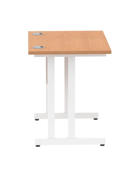 Dynamic Impulse 800 x 600mm Straight Office Desk Oak Top White Cantilever Leg MI002905 - pic 77170 | FastDaddyshop