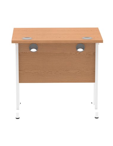 Dynamic Impulse 800 x 600mm Straight Office Desk Oak Top White Cantilever Leg MI002905