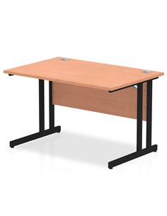 Dynamic Impulse 1200 x 800mm Straight Office Desk Beech Top Black Cantilever Leg MI003193