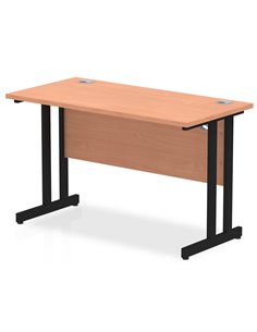 Dynamic Impulse 1200 x 600mm Straight Office Desk Beech Top Black Cantilever Leg MI003196