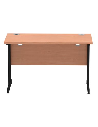 Dynamic Impulse 1200 x 600mm Straight Office Desk Beech Top Black Cantilever Leg MI003196