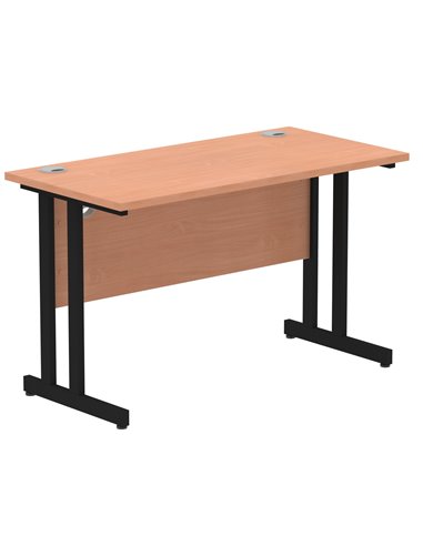 Dynamic Impulse 1200 x 600mm Straight Office Desk Beech Top Black Cantilever Leg MI003196