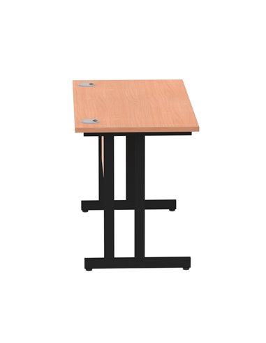 Dynamic Impulse 1200 x 600mm Straight Office Desk Beech Top Black Cantilever Leg MI003196