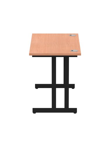 Dynamic Impulse 1200 x 600mm Straight Office Desk Beech Top Black Cantilever Leg MI003196