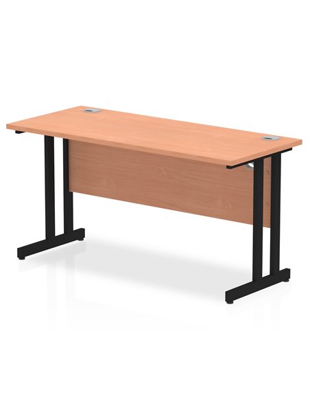 Dynamic Impulse 1400 x 600mm Straight Office Desk Beech Top Black Cantilever Leg MI003202 - pic 77188 | FastDaddyshop