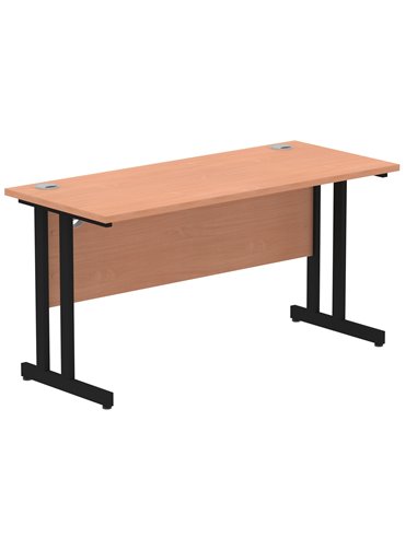 Dynamic Impulse 1400 x 600mm Straight Office Desk Beech Top Black Cantilever Leg MI003202