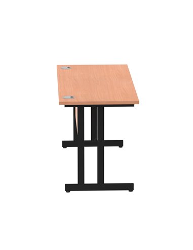 Dynamic Impulse 1400 x 600mm Straight Office Desk Beech Top Black Cantilever Leg MI003202