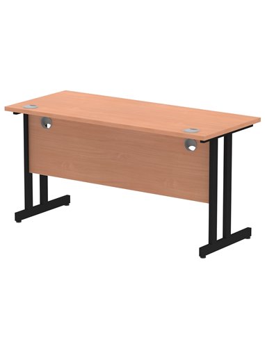 Dynamic Impulse 1400 x 600mm Straight Office Desk Beech Top Black Cantilever Leg MI003202