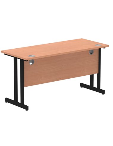 Dynamic Impulse 1400 x 600mm Straight Office Desk Beech Top Black Cantilever Leg MI003202
