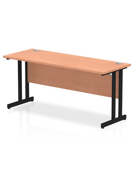 Dynamic Impulse 1600 x 600mm Straight Office Desk Beech Top Black Cantilever Leg MI003211 - pic 77197 | FastDaddyshop