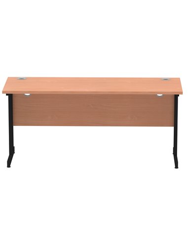 Dynamic Impulse 1600 x 600mm Straight Office Desk Beech Top Black Cantilever Leg MI003211