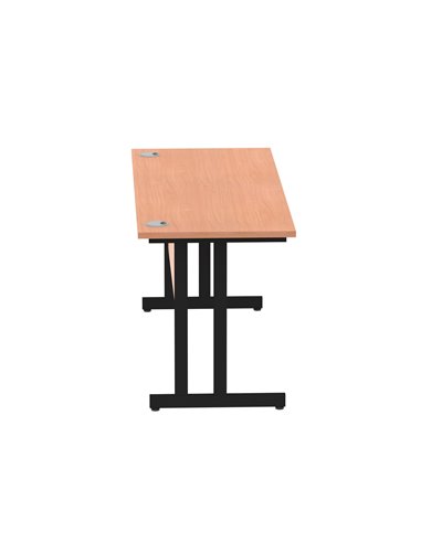 Dynamic Impulse 1600 x 600mm Straight Office Desk Beech Top Black Cantilever Leg MI003211