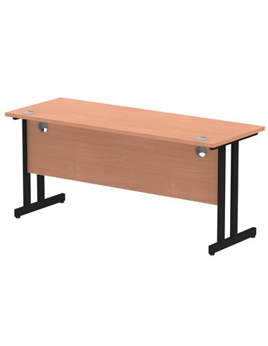 Dynamic Impulse 1600 x 600mm Straight Office Desk Beech Top Black Cantilever Leg MI003211