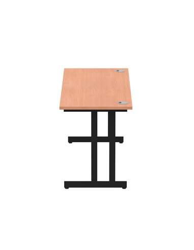 Dynamic Impulse 1600 x 600mm Straight Office Desk Beech Top Black Cantilever Leg MI003211