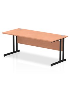 Dynamic Impulse 1800 x 800mm Straight Office Desk Beech Top Black Cantilever Leg MI003213