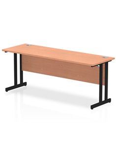 Dynamic Impulse 1800 x 600mm Straight Office Desk Beech Top Black Cantilever Leg MI003220